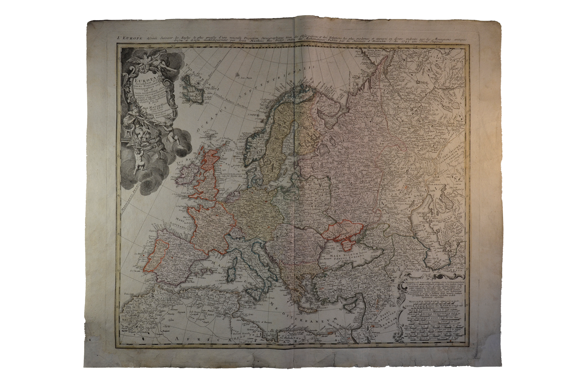 Iohann Baptist Homann: Europa Secundum legitimas Projectionis Stereographicae