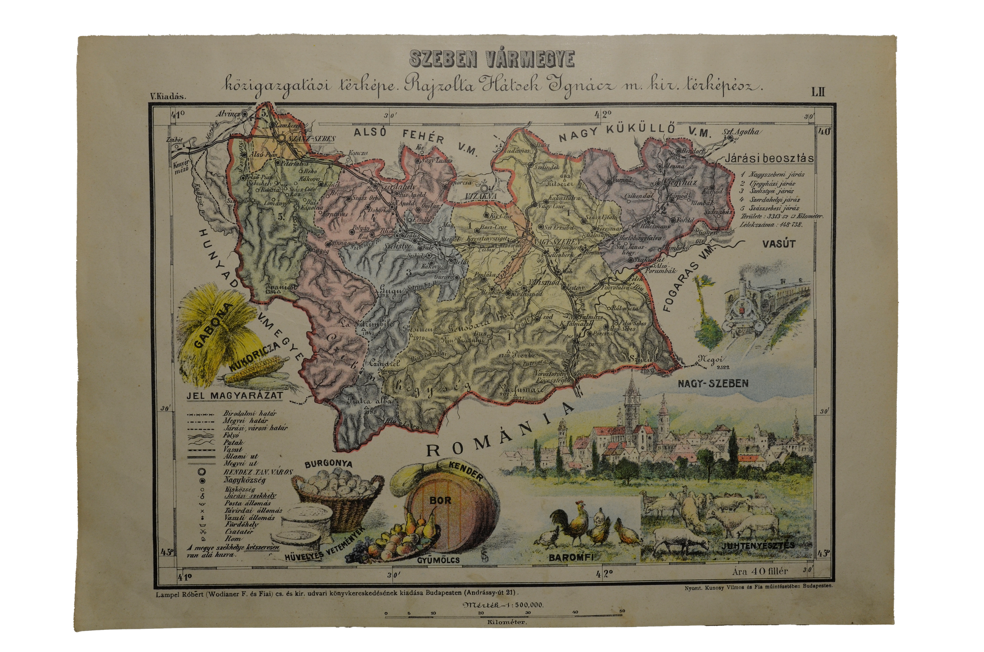 Hátsek Ignác: Szeben vármegye - Nagyszeben, Vízakna, Szászsebes