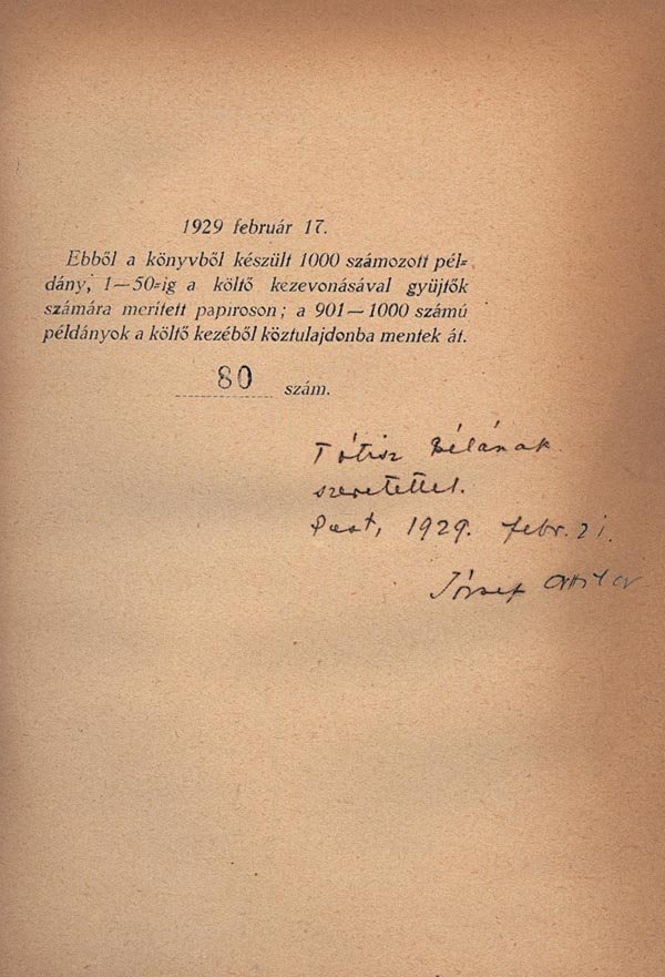 József Attila: Nincsen apám se anyám. Versek.