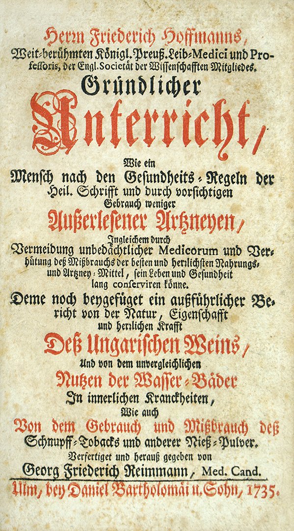 Friedrich Hoffmann: Deß Ungarischen Weins