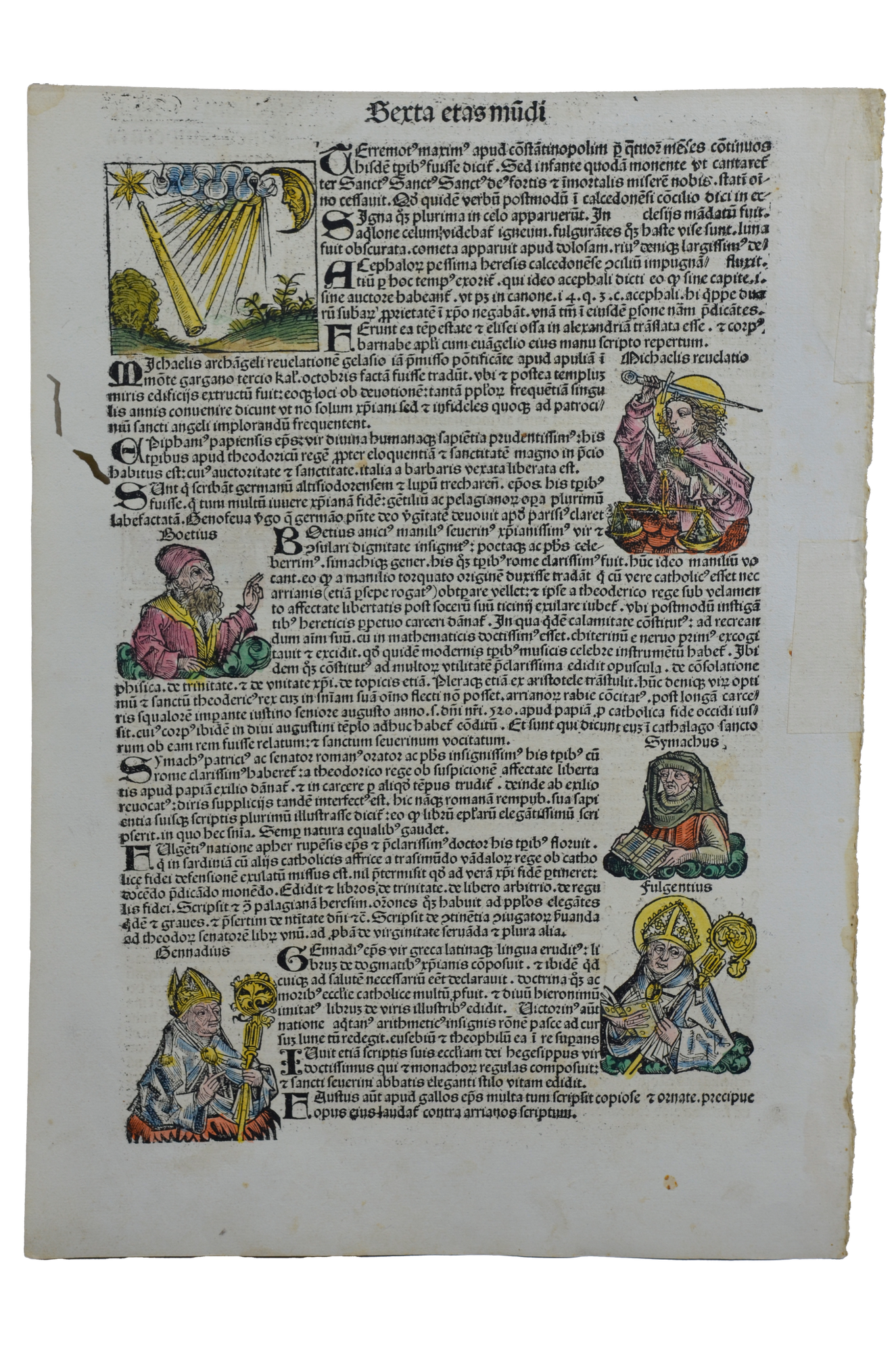 Hartmann Schedel: Liber Chronicarum CXLI. - Üstökös fametszetű képe -