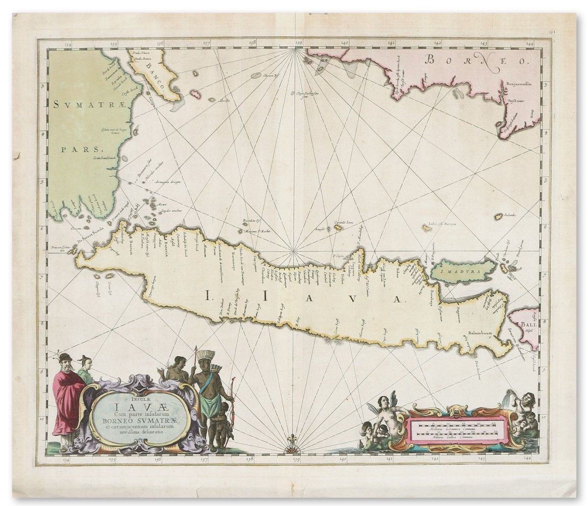 JAN JANSSONIUS JAN : [Java. Bali. Borneo. Sumatra.] Insulae Iavae cum Parte Insularum Borneo...