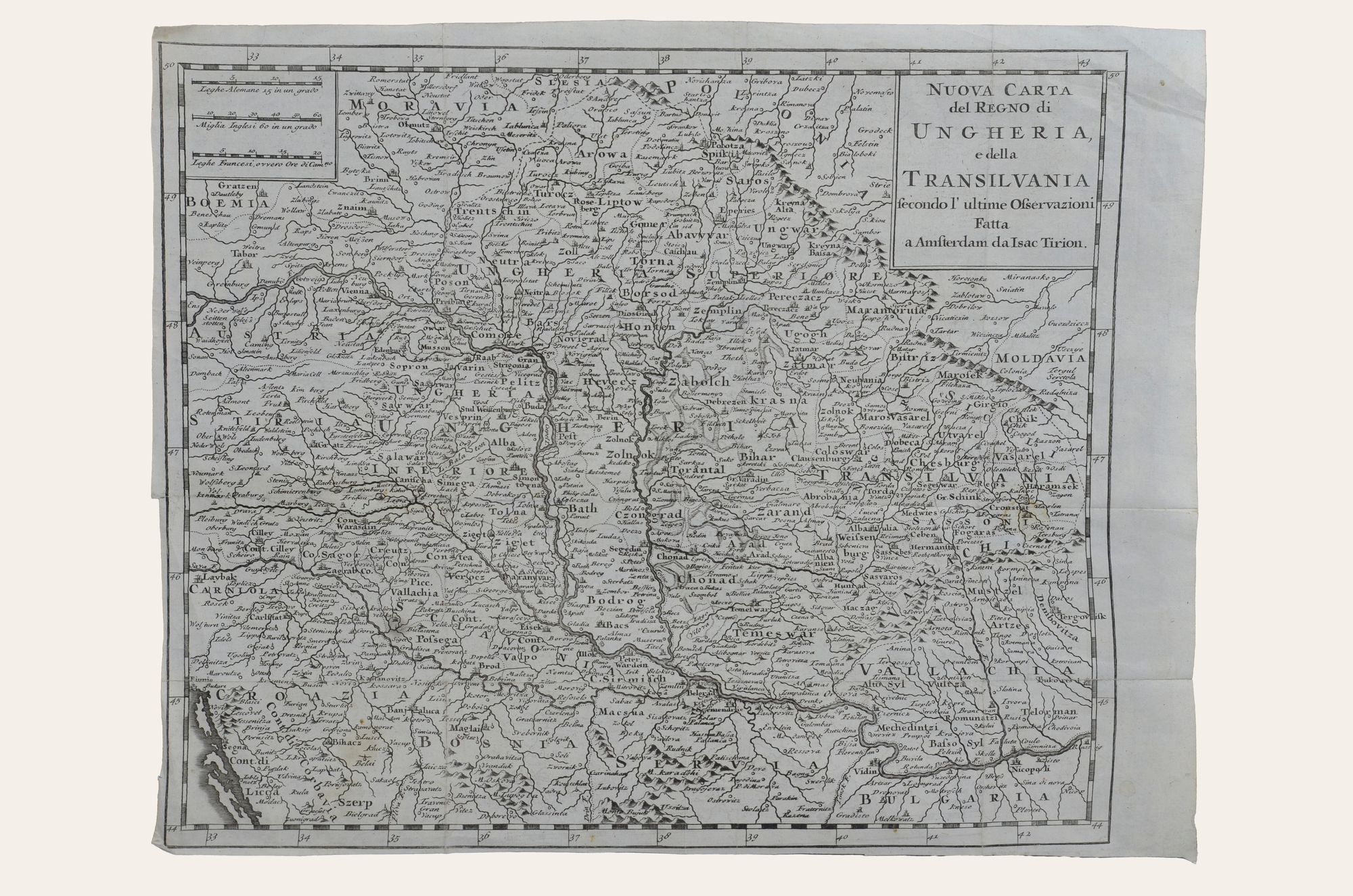 Isaak Tirion: Nouva Carta del Rebno di UNGHERIA e della TRANSILVANIA