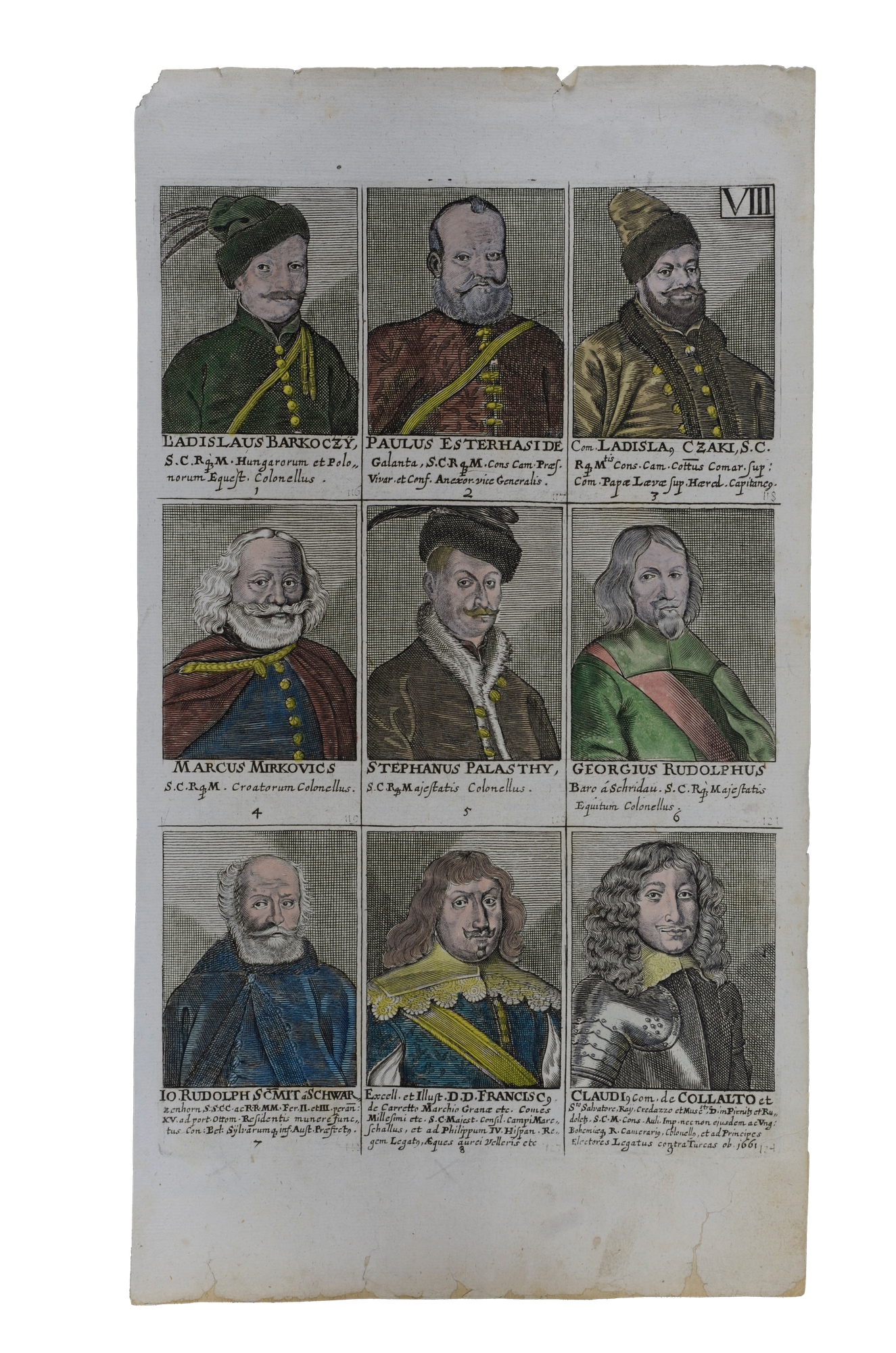 Ortelius Hieronymus: Főurakat és egyházi méltóságokat bemutató metszete