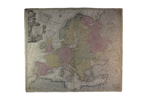 Matthäus Seutter: Europa Religionis Christianæ, Morum et Pacis ac Belli Artium Cultu Omnium Terrarum Orbis Partium Præstantiss