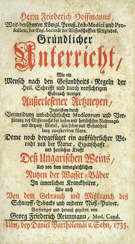 Friedrich Hoffmann: Deß Ungarischen Weins