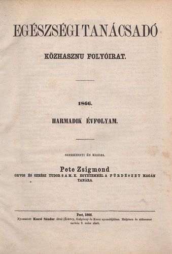 Pete Zsigmond: Egészségi Tanácsadó