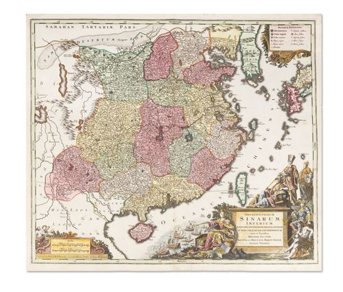 Mattheus Seutter: Opulentissimum Sinarum Imperium Juxta Recentissimam Delineationem In Suas Provincias Disterminatarum, cura et sumptibus