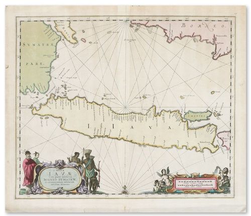 JAN JANSSONIUS JAN : [Java. Bali. Borneo. Sumatra.] Insulae Iavae cum Parte Insularum Borneo...