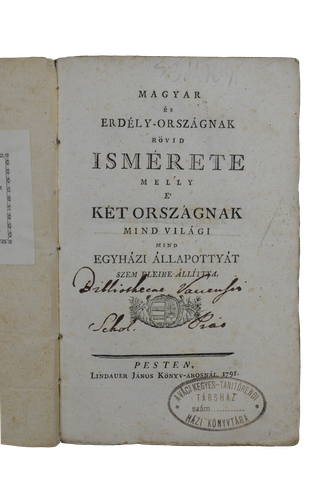 Magyar és Erdély-Országnak rövid ismérete