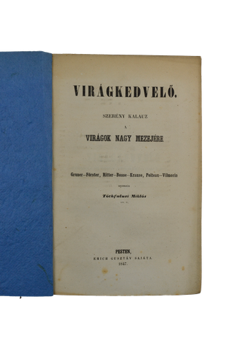 TÓTHFALUSI Miklós: Virágkedvelő