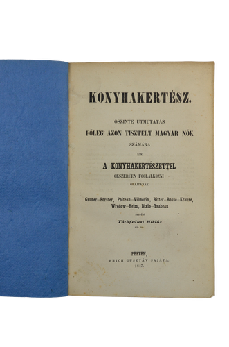 TÓTHFALUSI Miklós: Konyhakertész.