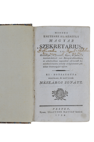 Mészáros Ignátz - Minden esetekre el-készűlt magyar szekretarius