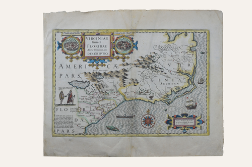 Jodocus Hondius: Virginiae Item et Floridae Americae Provinciarum, nova Descriptio