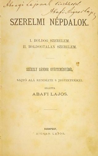 Abafi Lajos: Szerelmi népdalok